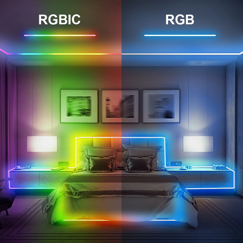 Умные светодиодные неоновые полосы освещают ленту Dreamcolor RGB DC12V Bluetooth контроля