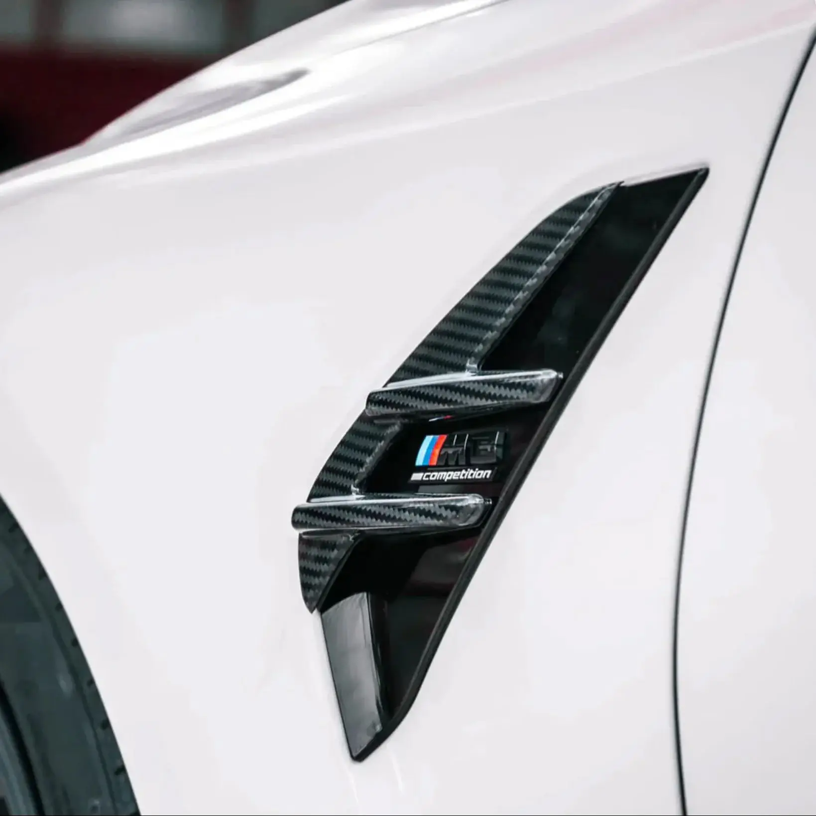 Фото Для BMW G80 M3 G82 M4 2021 + OEM сухое углеродное волокно, передние крылья, спойлер, утиное крыло, разделитель ветровых лезвий, накладки №3
