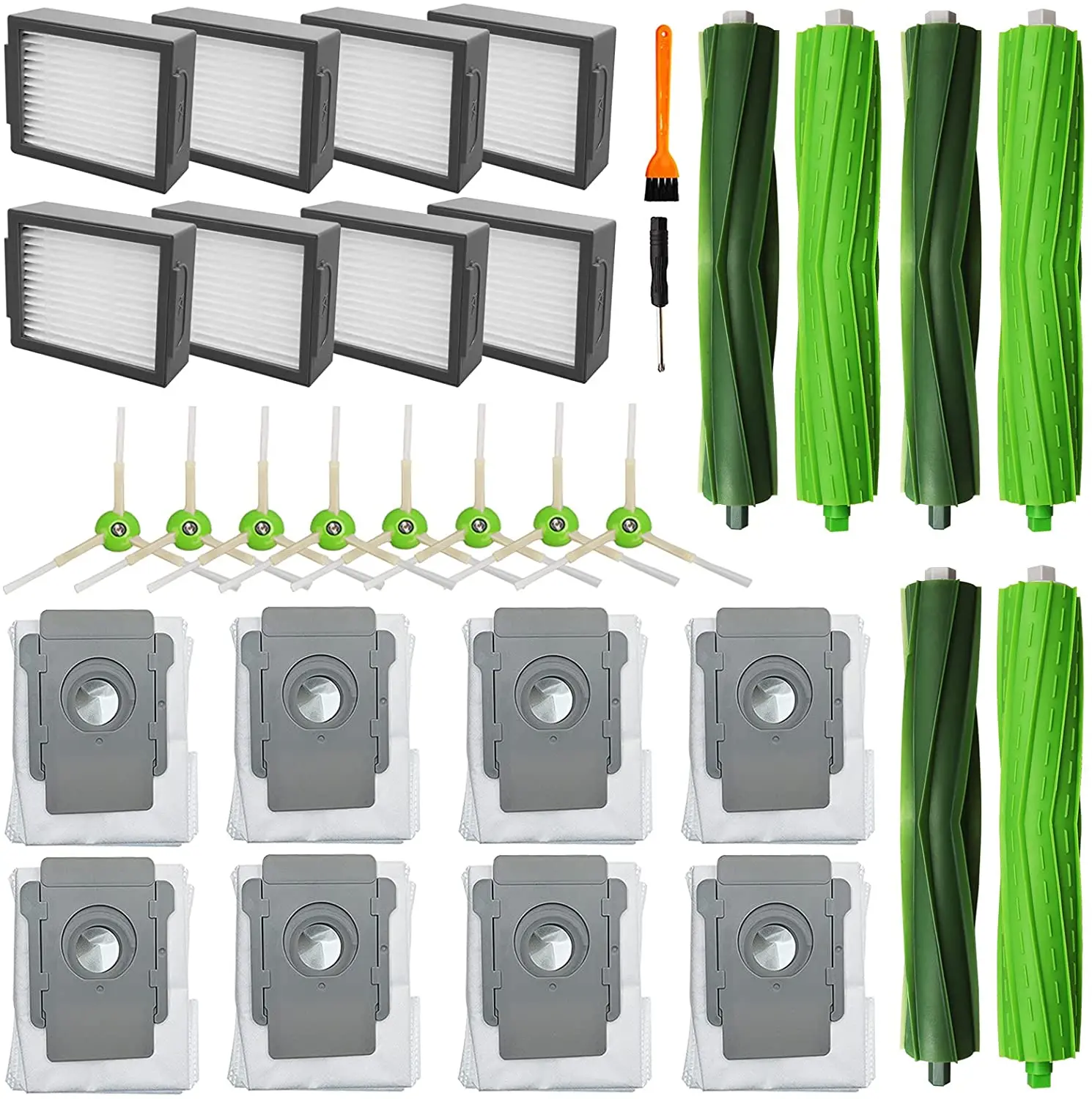 

27 Pack Replacement Parts Compatible with Roomba I7 Series, I7, I7+, I3, I4, I4+, I6, I6+, I8, I8+, E5, E6, E7 Vacuum