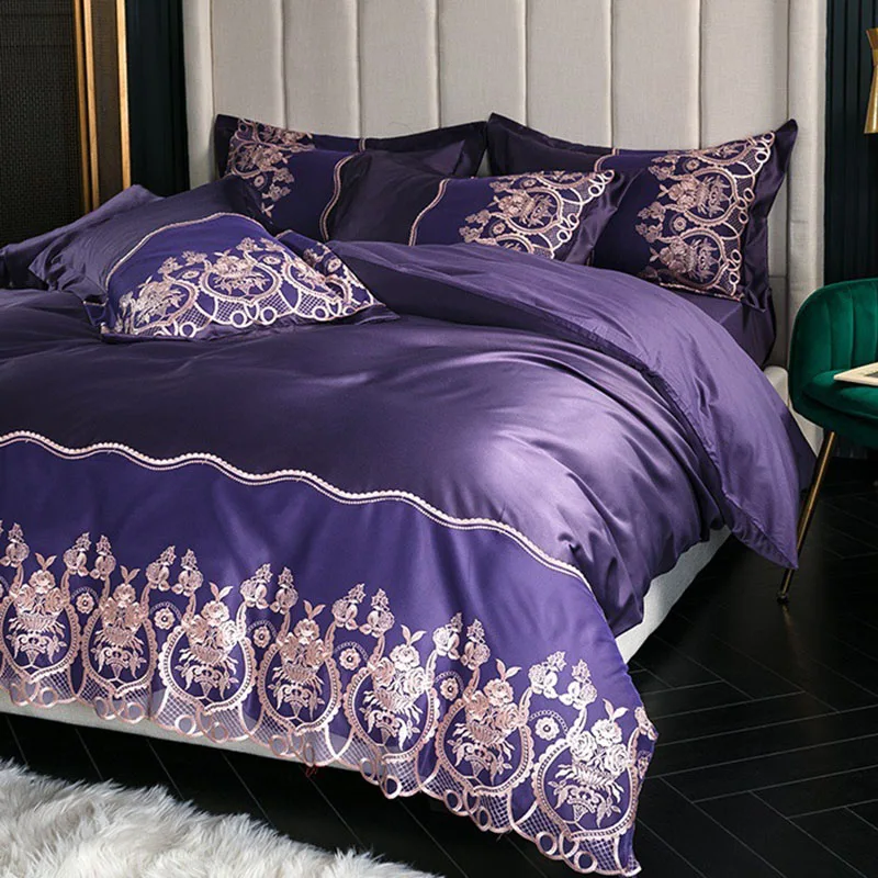 

Роскошные комплекты постельного белья с цветочным рисунком, постельное белье из промытого шелка B, хлопковые комплекты с пододеяльником и н...