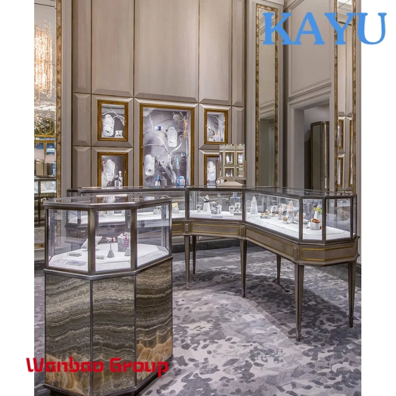 Fashionable Store Fixtures Glass Display Case And Commercial Glass Display Shelves
