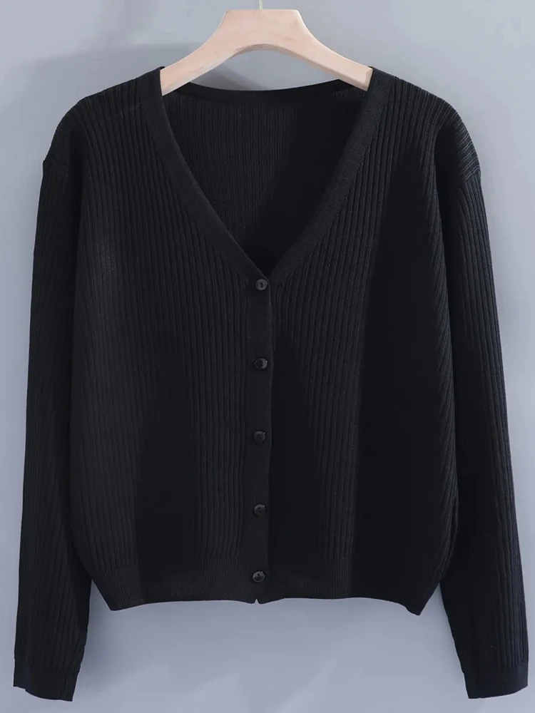 Вязаный солнцезащитный летний Укороченный кардиган однотонная Базовая шаль