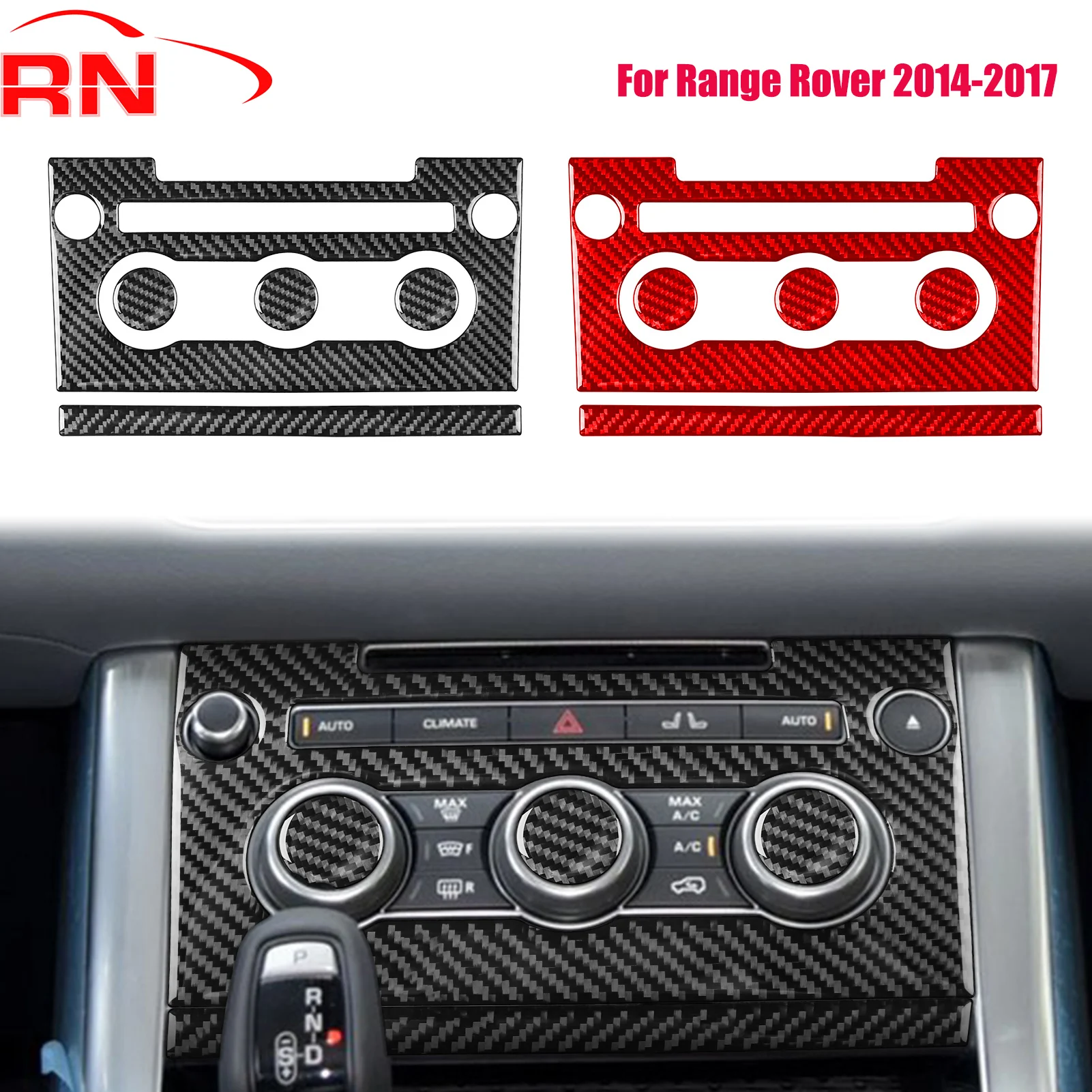 Фото Для Range Rover 2014-2017 модифицированная автомобильная CD-панель из углеродного волокна, внутренняя отделка под дерево, черные аксессуары для фортепиано, наклейка №1