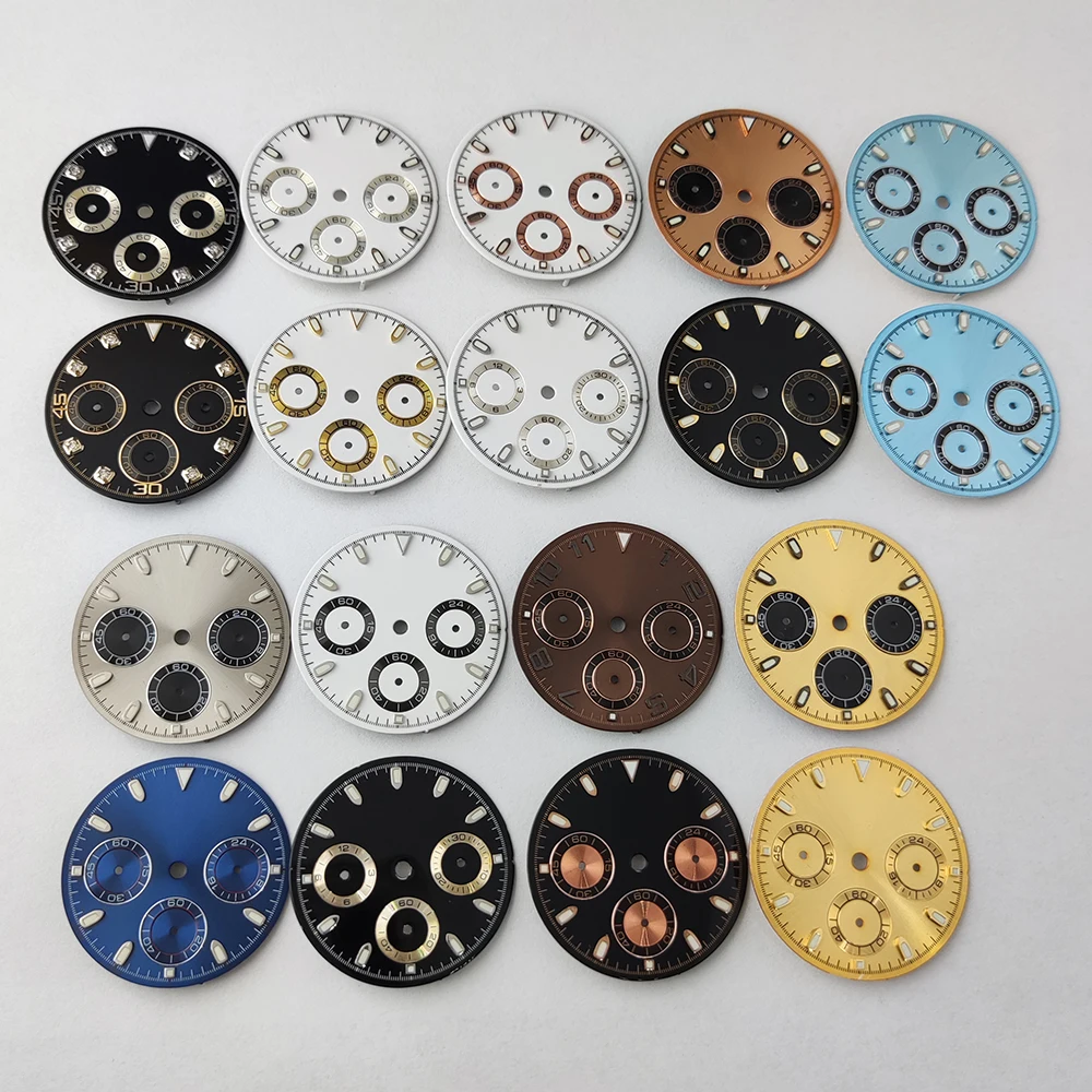 

VK63 Dial 29MM Black White Panda Dial Luminous Dial Suitable For The VK63 Movement Replacement Of Parts Of Watch Accessorie