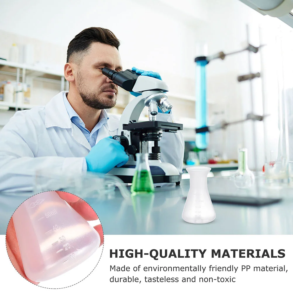 6 шт. пластиковая колба для химии науки ученого лабораторного эксперимента