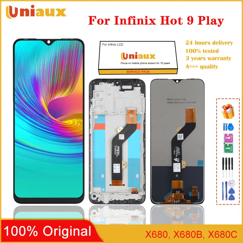 

6.82" Original LCD For infinix Hot 9 Play X680 LCD Display Touch Screen Digitizer Assembly Replace For Hot 9 Play X680B X680C