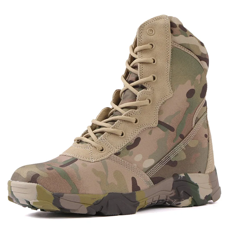 High Top Non-slip Hiking Shoes Camouflage Special Forces Combat Boots Unisex Comfortable Breathable Wear-resistant Desert Boots
