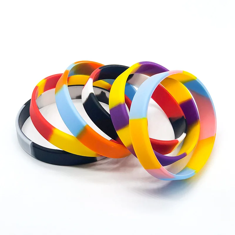 

Rainbow Multicolor Silicone Bracelet Basketball Lover Personality Creative Lava Camouflage Bracelet Wrist Jewelry Gift