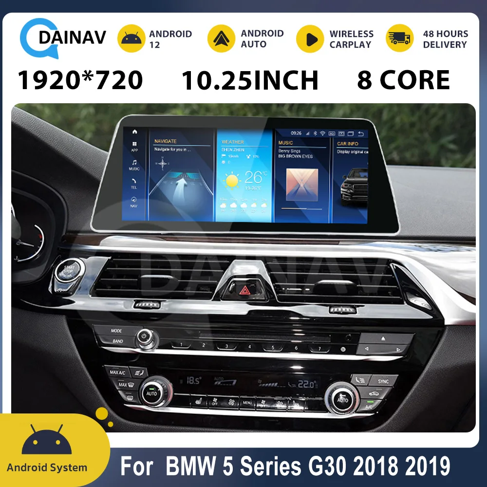 

Автомагнитола на Android 12 для BMW 5 серии G30 G31 G38 2018 2019 EVO Carplay GPS навигация Carplay стерео автомобильный мультимедийный плеер