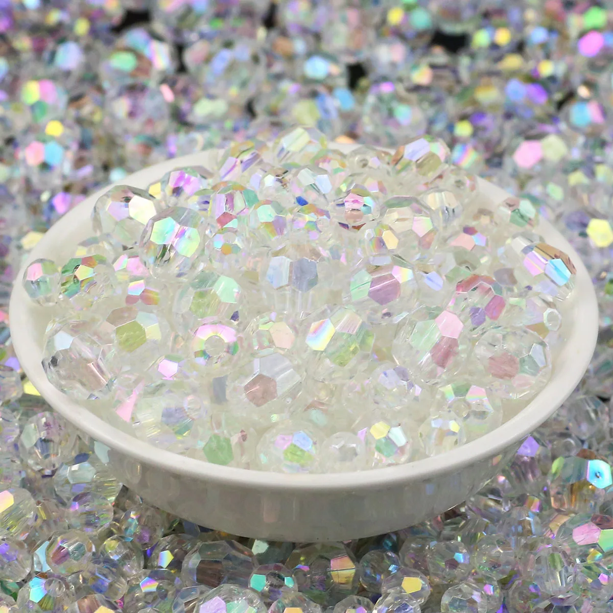 6/8/10 мм граненый овальный акриловый прозрачный бисер CCB Loose Spacer круглый для