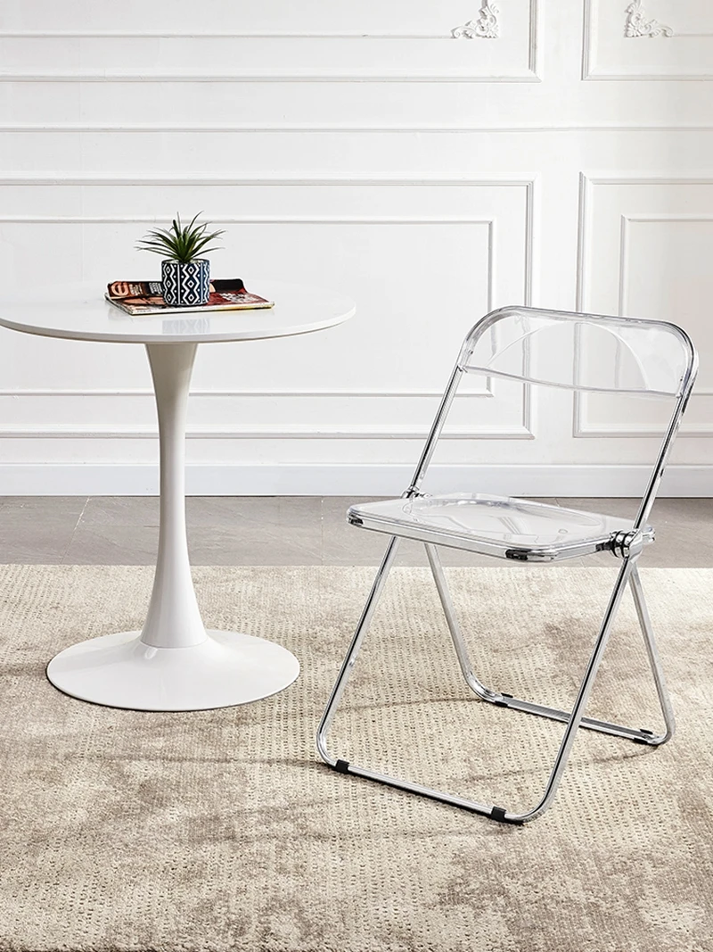 Stool Folding Chair Transparent Chair Acrylic Fashion Net Red Clothing Store Photo Chair