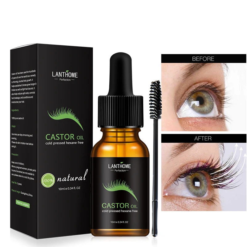 

10ml Castor Oil Herbal Eyelash Growth Liquid Long Thick Curling Nourishing Extension Powerful