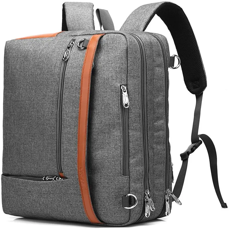 

Stylish New Grey 17.3" Multi-functional Laptop Backpack/Shoulder Bag/Messenger Bag/Briefcase for Men/Women Travel Rucksack，Bus