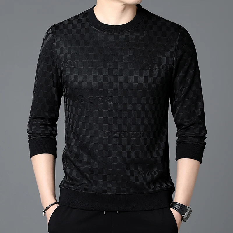 2023 Golf Apparel Men's New Knitted Pullover Sweatshirt Golf Men's Jacquard Fashion Round Neck Pullover Long Sleeve Clothing