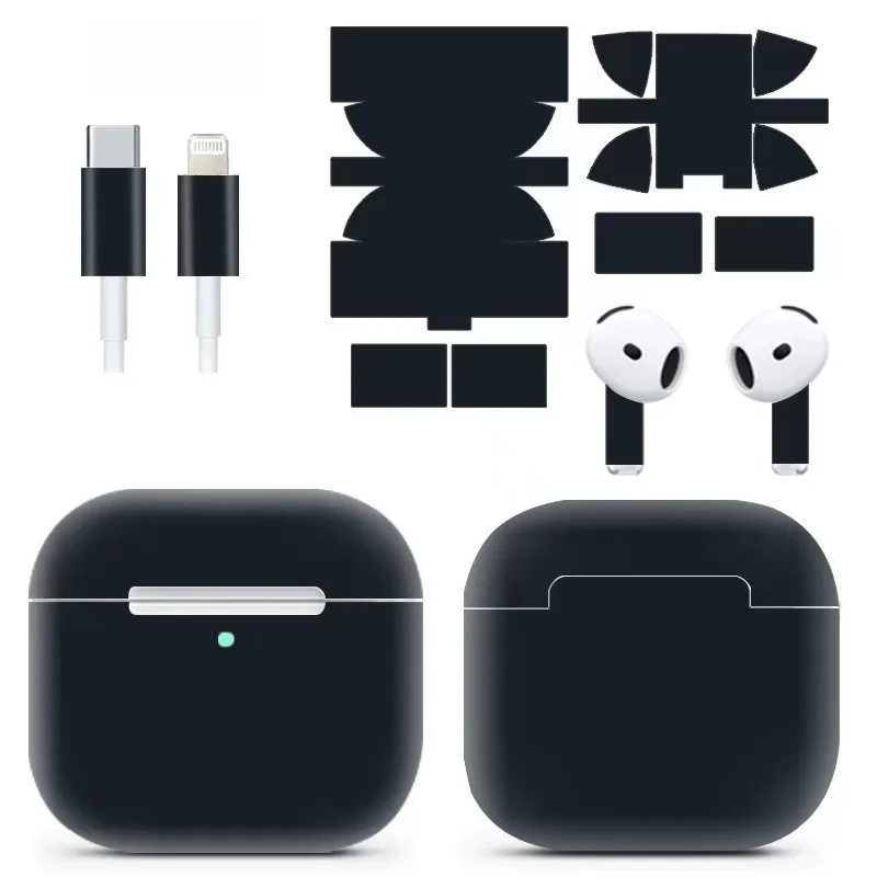 Фото 2 шт. матовая наклейка для AirPods Pro 2, защитная пленка для всего тела, однотонная пленка для AirPods pro 3, наклейка №5