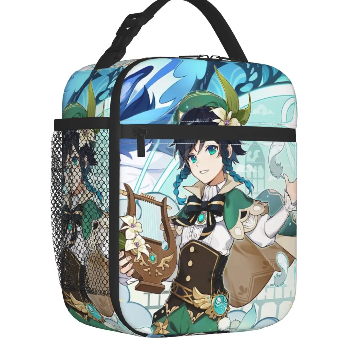 Genshin Impact Anime Game Insulated Lunch Bags Camping Travel Venti Dvalin Wolf Of The North Leakproof Thermal Cooler Bento Box