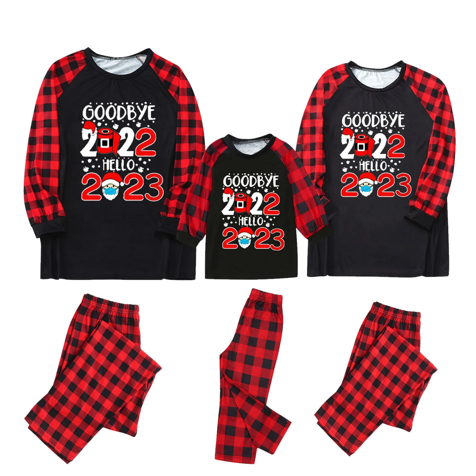 

Kids Merry Christmas Pajamas Santa Letter Long Sleeve Pajamas PJ's Plaid Family Matching Xmas Sleepwear Bear Pajamas for Family