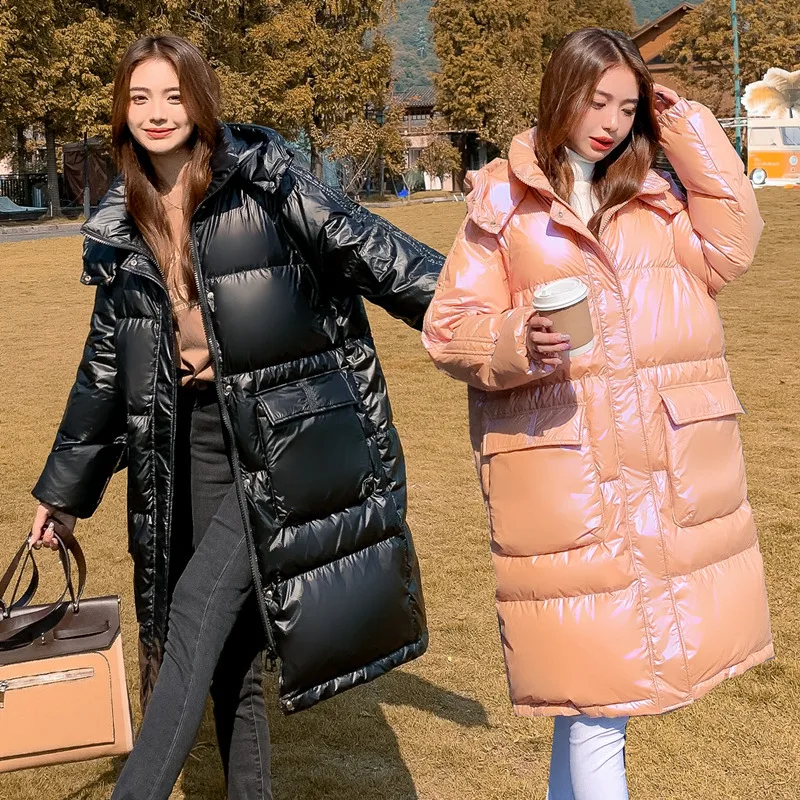 2022 Winter Down Jacket Women Hooded Coat Top Waterproof Wash-free Loose Long Style 90% White Duck Down Lightweight Warm Jackets