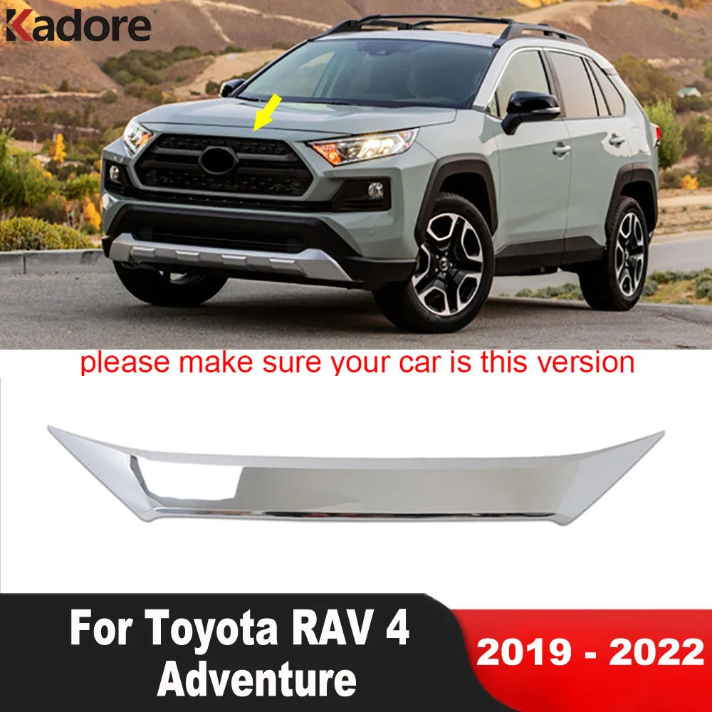 

Для Toyota RAV4 RAV 4 Adventure 2019 2020 2021 2022 ABS Хромированная передняя решетка капота автомобиля декоративная крышка двигателя отделка Аксессуары