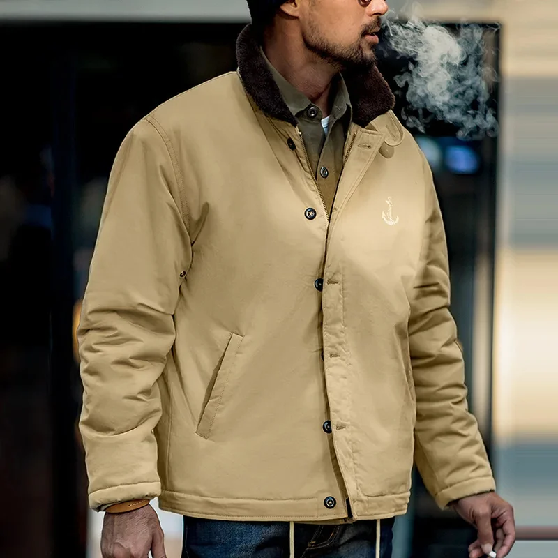 

Мужская винтажная куртка с подкладкой Maden, зимняя ветрозащитная куртка в стиле милитари, Повседневная теплая короткая парка, 1 шт.