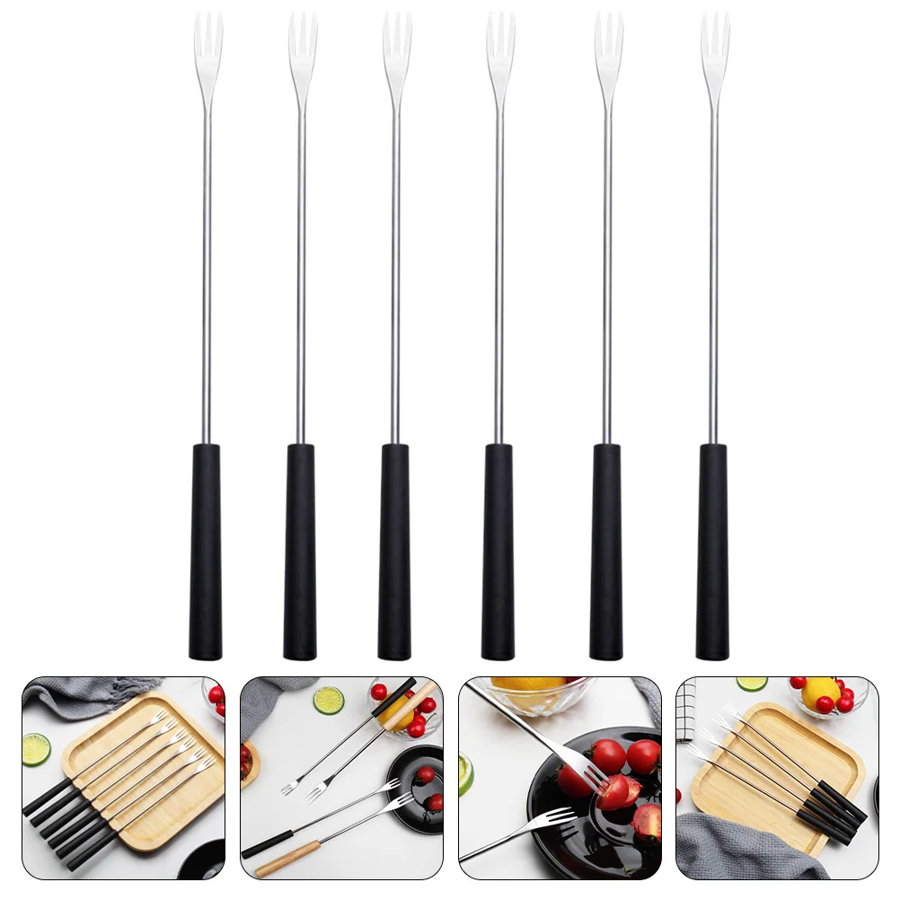 

Forks Fondue Chocolate Dipping Sticks Fork Cheese Skewers Fruit Skewer Stainless Steel Dessert Pot Stick Tool Barbecue Roasting