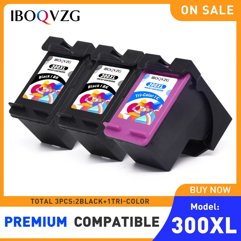 

IBOQVZG 300 XL Ink Cartridges Compatible for HP300 for HP 300 XL Deskjet F4280 F4580 D2560 D2660 D5560 Envy 100 110 120 Printer