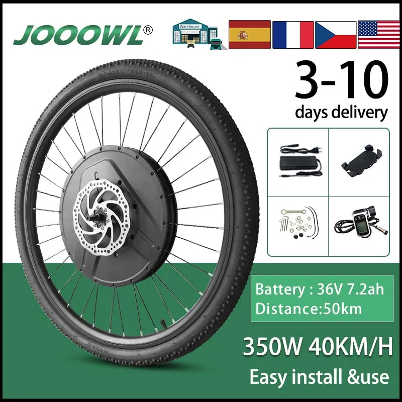 

Ebike Conversion Kit 350W 36V Front Wheel for 26'' 27.5'' 29'' 700C Battery Included IMOTOR 50KM Range Kit Eléctrico Bicicleta