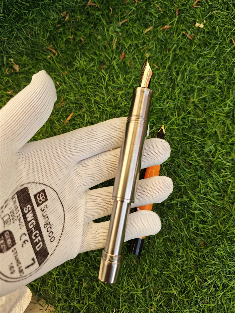 Титановый сплав домашняя карманная перьевая ручка с поршневыми чернилами