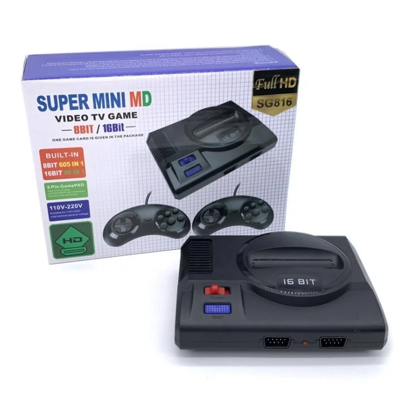 Ретро игровая консоль для Sega Mega Drive MD 16 бит 86 игр 8 605 различных встроенных двойные