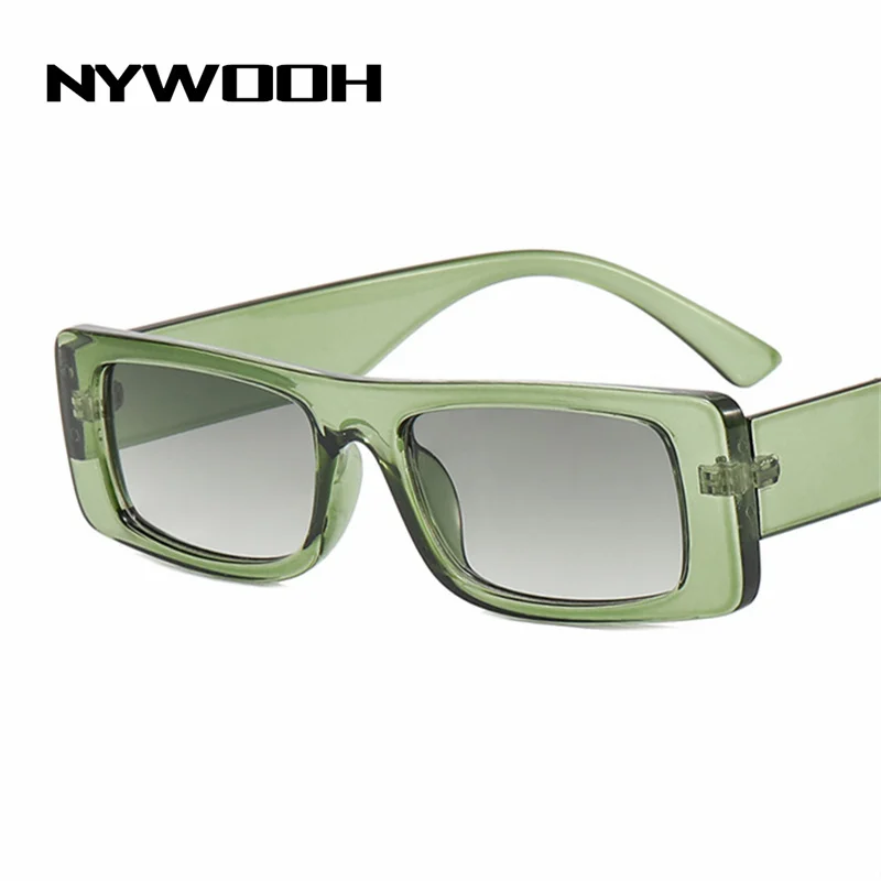 

Солнцезащитные очки NYWOOH маленькие для мужчин и женщин, винтажные модные зеленые прямоугольные солнечные очки в стиле хип-хоп, с защитой UV400