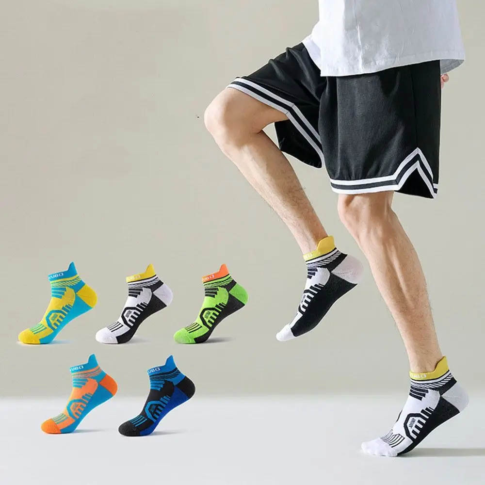 

Deodorant Towel Bottom Ankle Socks Casual Bright Color Moisture Wicking Mens Socks Cotton Socks for Mens Basketball