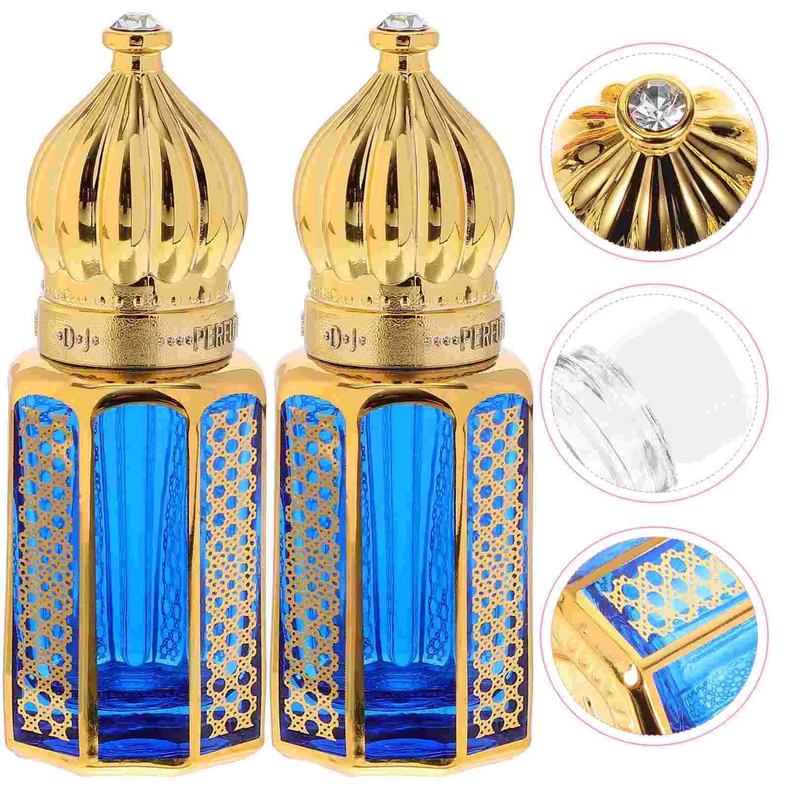 

2 Pcs Essential Oil Rollers Perfume Bottles Refill Travel Oils Glass Arab Small