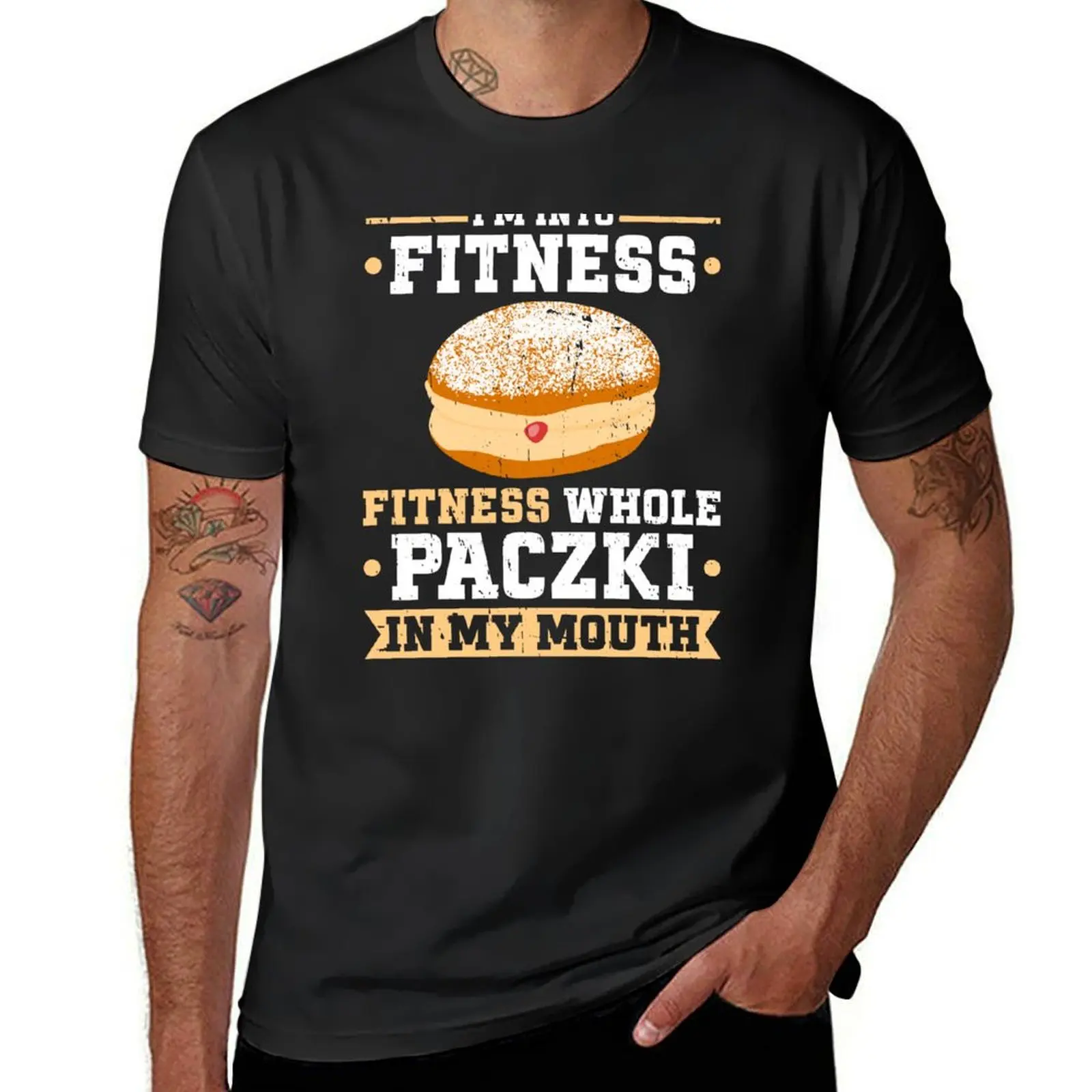 Смешная футболка Я В фитнесе Paczki польская с кондитерским десертом Одежда