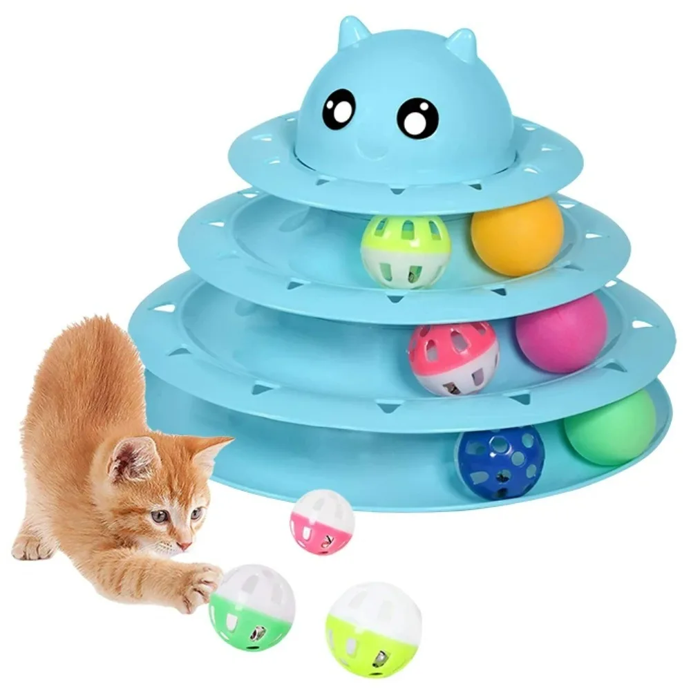 Трехуровневая Интерактивная Игрушка Для Кошек С Круглой Дорожкой