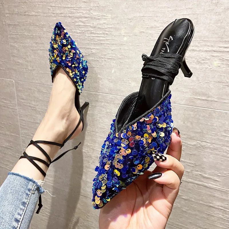 

2022 New Fashion Stiletto Hells Sandals for Women Casual Elegant Strappy Heels Luxury Sandals Women Designers Pumps Party Shoes