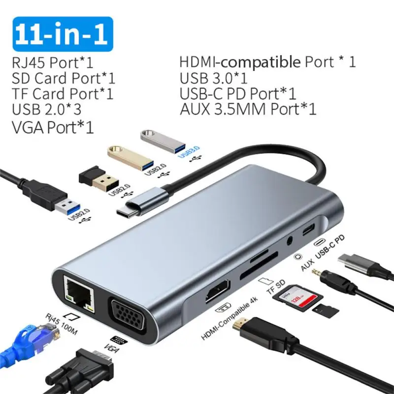 

Док-станция usb-хаб 11 в 1 Usb C Hub Hdmi Usb разветвитель с несколькими портами Тип C разветвитель Usbc Док-концентратор для ноутбука