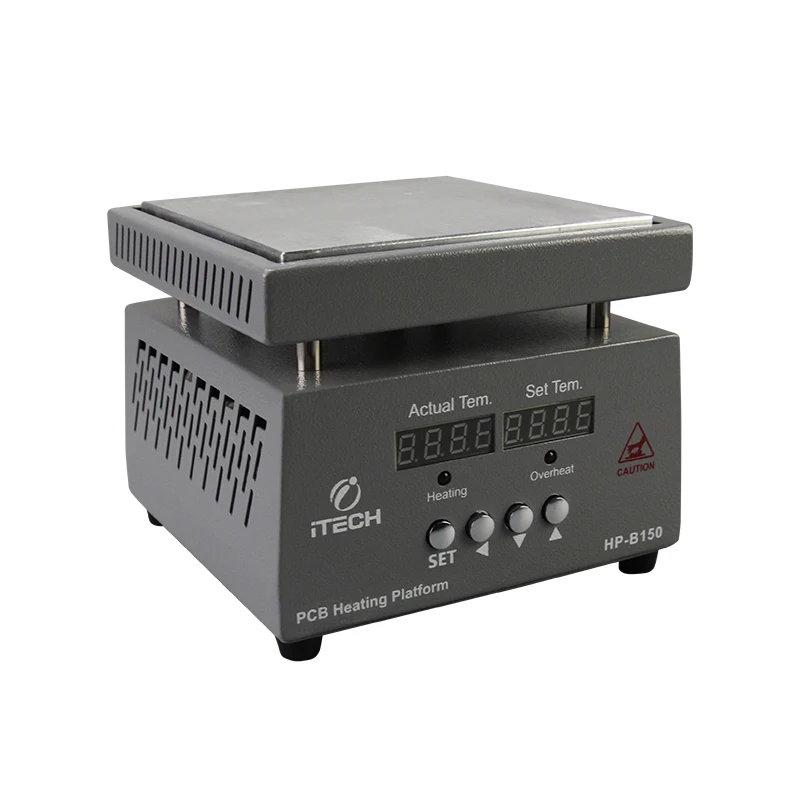 

ITECH HP-B150 Многоцелевая нагревательная платформа с контролем температуры 150x150 мм 400 Вт Электрическая нагревательная пластина Платформа для предварительного нагрева печатной платы