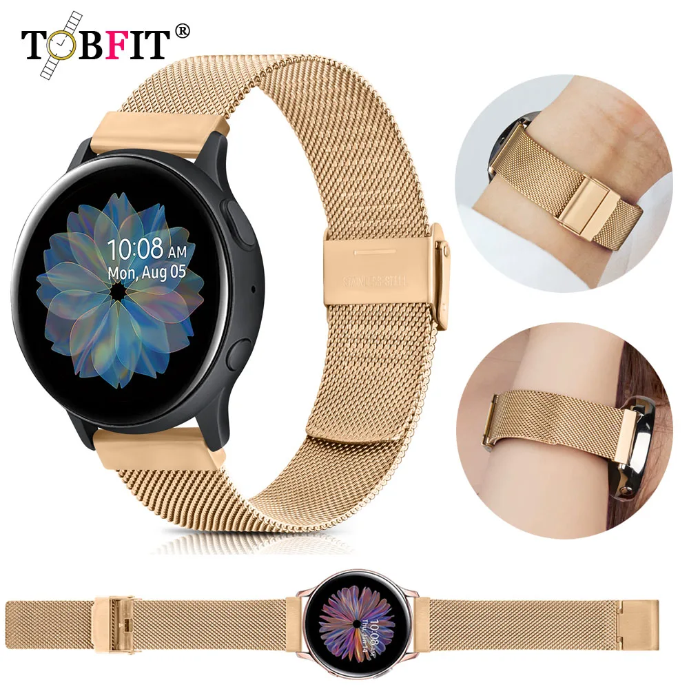 

20mm Metal Strap For Samsung Galaxy Watch 4/Active 2/4 Classic/Gear S2 Stainless Steel Band For Huami Amazfit GTS/BIP Pace Lite