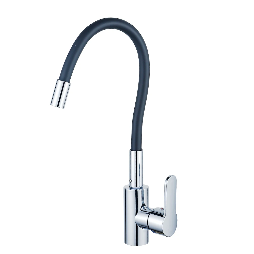 

Черный Регулируемый смеситель для кухни из резины и латуни может свободно вращаться, несколько цветов