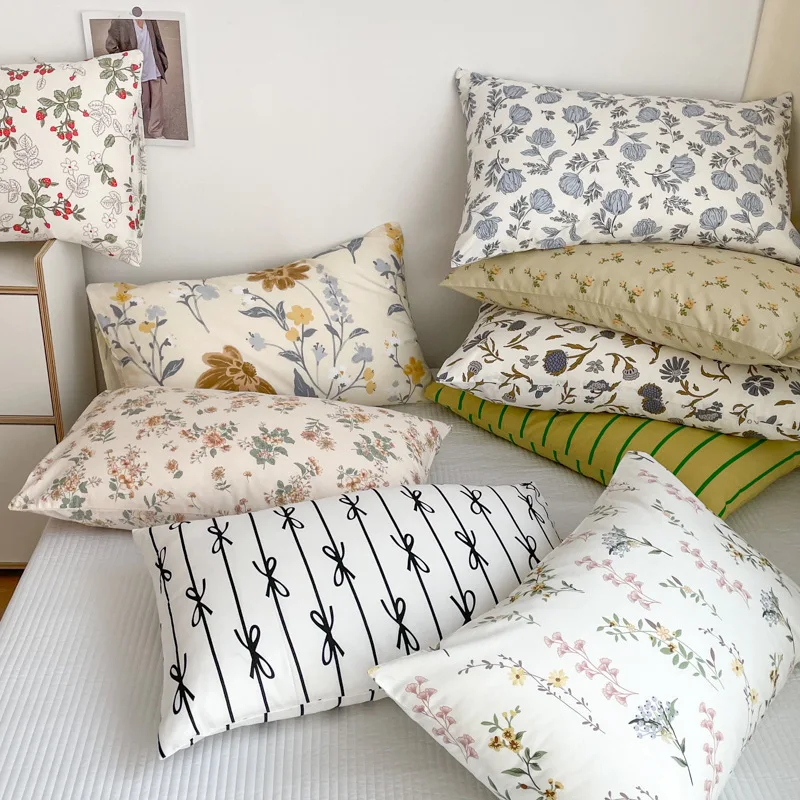 

Nordic Floral Pillow Cover Envelop Pillowcase Printing Cushion Case Bedroom Decorations Home Room Decor 48x74cm