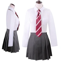 anime call of the night asai akira cosplay costume white shirt skirt tie school uniform outfit yofukashi no uta yamori kou women