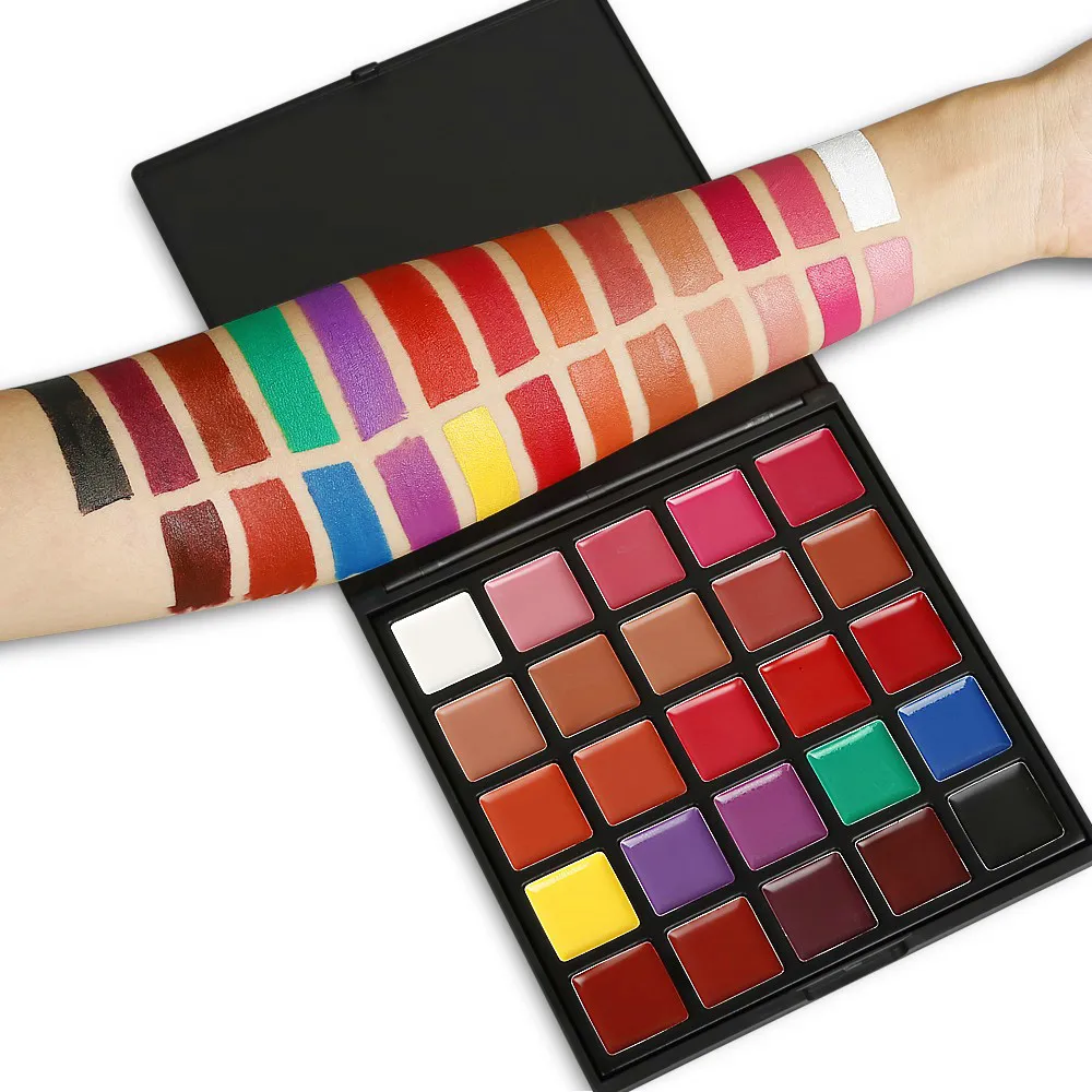 25 Color Nutritious Waterproof Pigment Non-stick Private Label Lipstick Palette Bulk Makeup All Lip Tint