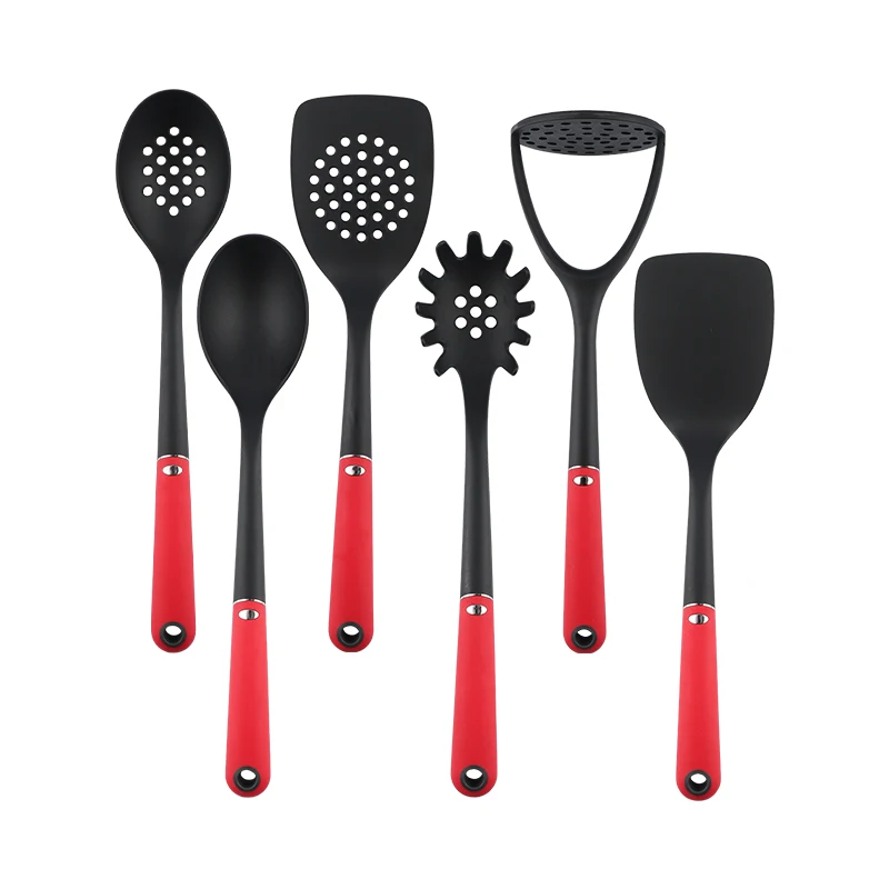 

Wholesale 6 Piece Non-slip Nylon Cookie Pizza Slotted Turner Spatula Cooking Utensil Set