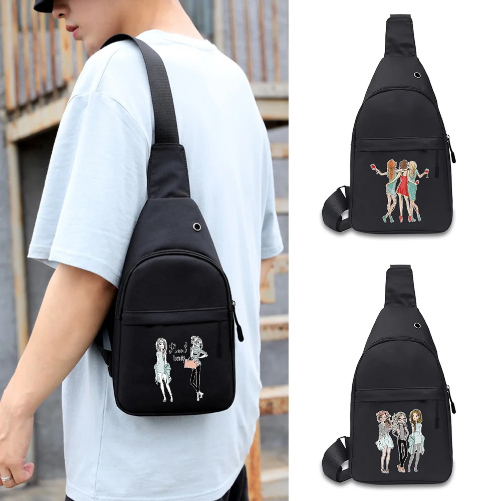 

Мужская модная нагрудная сумка, сумка-мессенджер на плечо, Мужская многофункциональная Холщовая Сумка для отдыха и спорта на открытом возд...