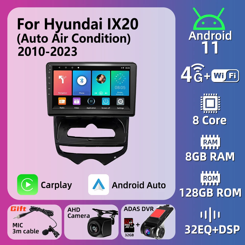 

Автомагнитола 2 Din, мультимедиа для Hyundai ix20 ix-20 2010-2023