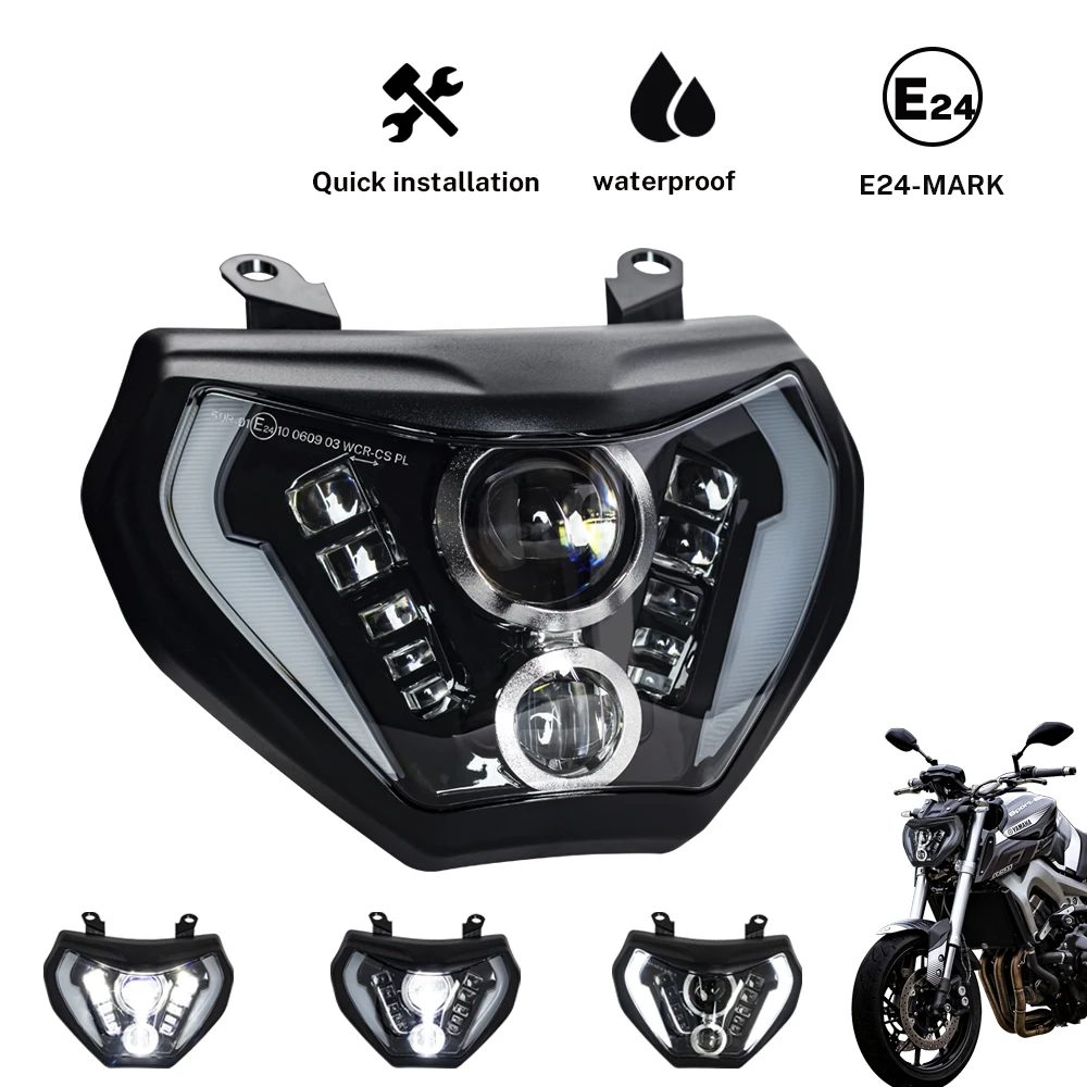 

For YAMAHA MT09 Headlight MT 09 FZ 09 FZ09 2014 2015 2016 Motorcycle Headlight E24-MARK DRL Turn Signal headlamp Moto LED Light