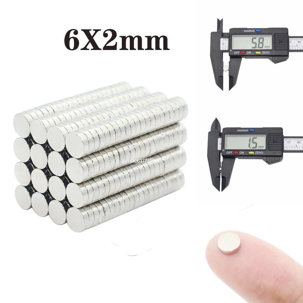 Неодимовый магнит 6x2 мм 10-100 шт