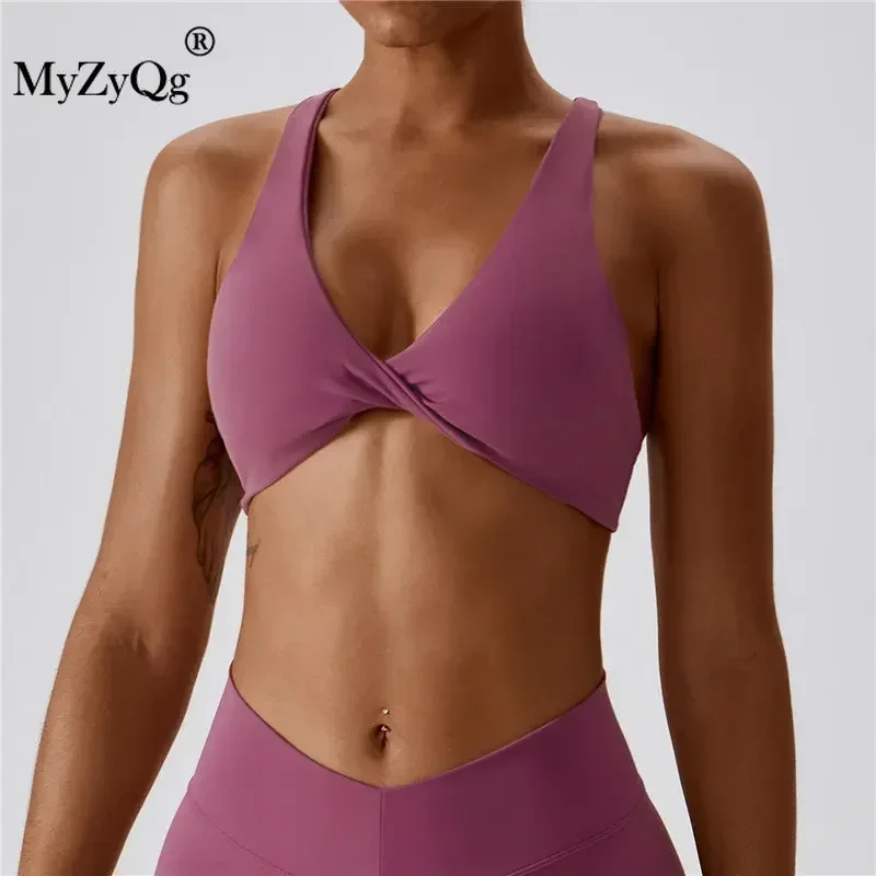 MyZyQg женский летний противоударный бюстгальтер для йоги с перекрестной спиной