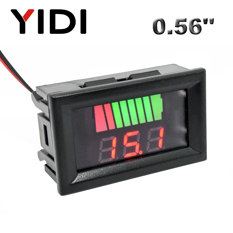 Voltímetro Digital Lcd de 0.56 Polegadas Teste de Voltagem 12v 24v 72v 84v Indicador de Capacidade da Bateria Chumbo-ácido Potência Carro Motocicleta Medidores de tensão