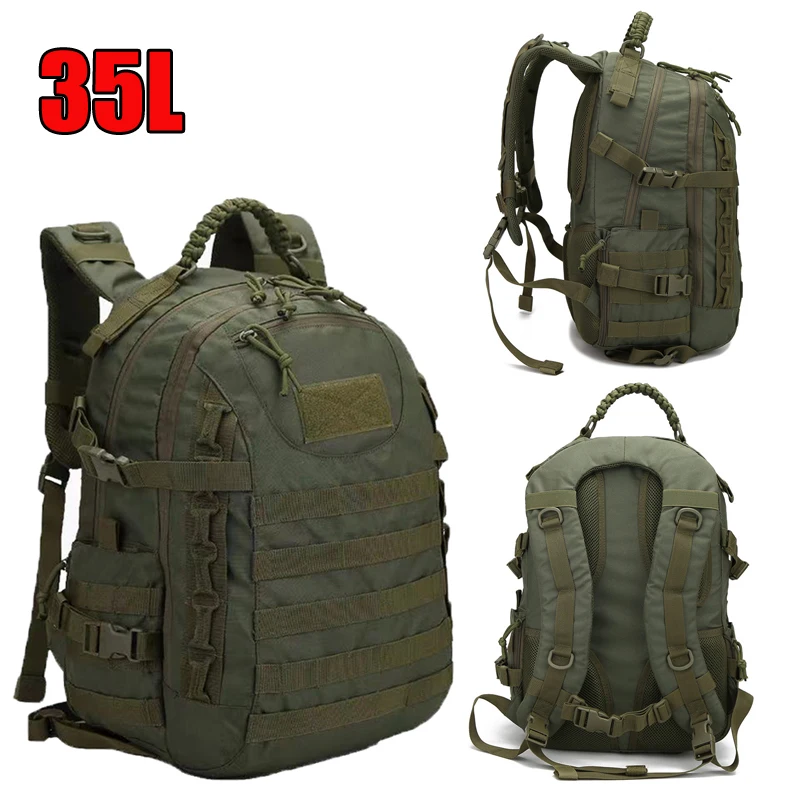 

35L Camping Backpack Waterproof Trekking Fishing Hunting Bag Military Tactical Army Climbing Rucksack Outdoor Bags Mochila